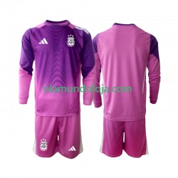 Camisola Argentina Guarda-redes Criança Equipamento Primeiro 2025 Manga Comprida
